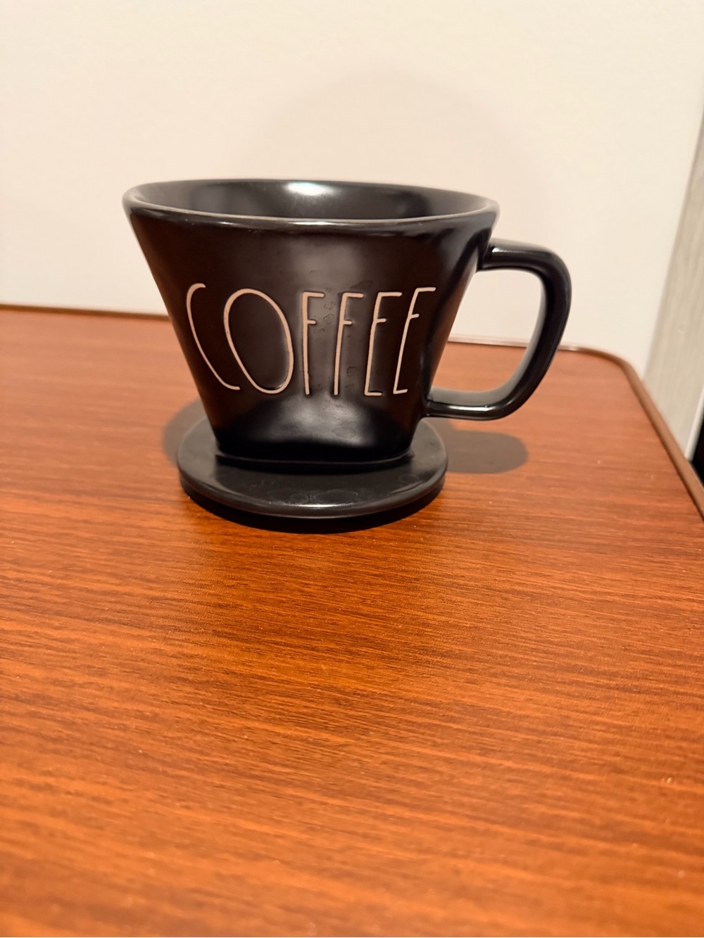 Rae Dunn Matte Black COFFEE Pour-Over Dripper with Handle